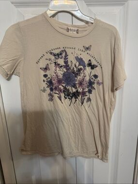 Floral Butterfly Graphic Tee in Cream